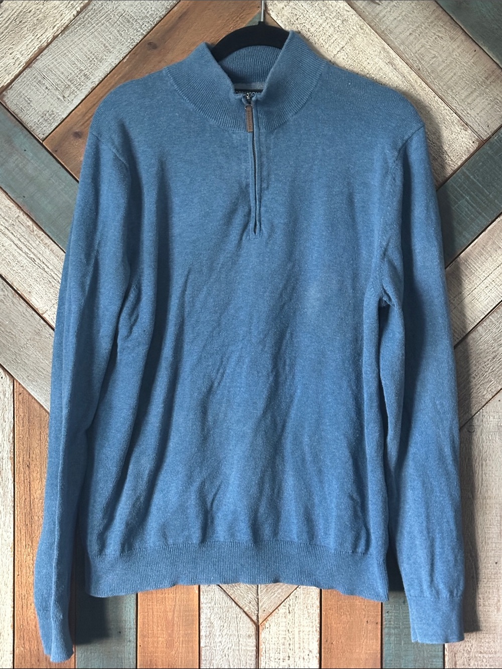 Men's Half-Zip Sweater Pullover in Light Blue